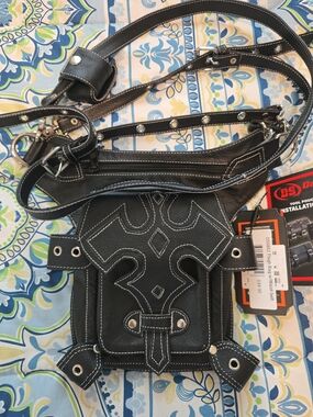 Daniel Smart Thigh Belt Waist Belt Black Leather